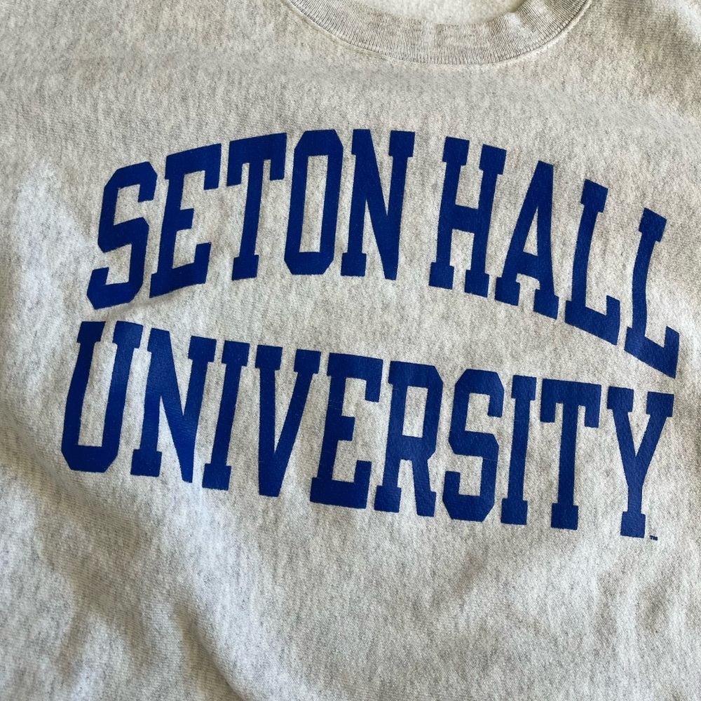 Seton Hall University Reverse Weave Crewneck Swea… - image 3